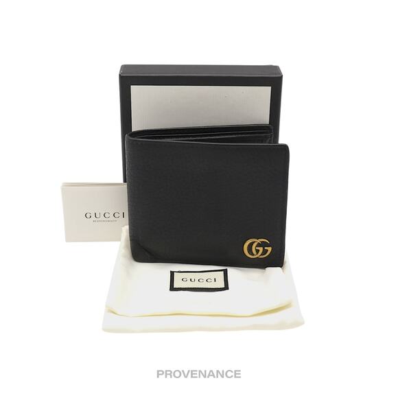 🔴 Gucci GG Marmont Bifold Wallet - Black Leather - Picture 1 of 11